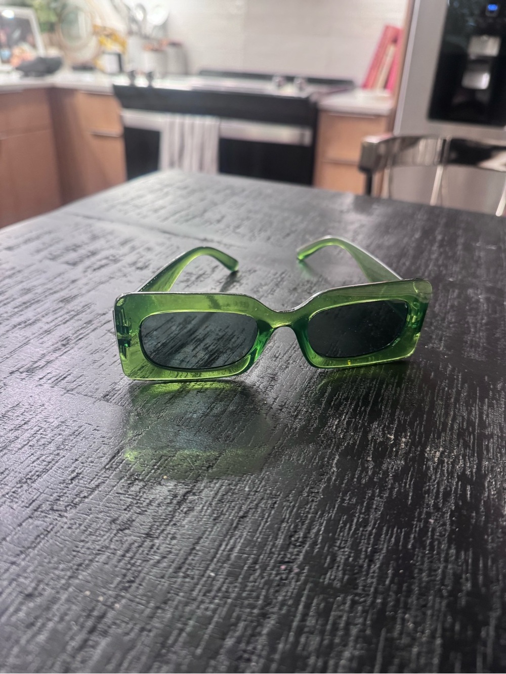 Green Rectangular Sunglasses - Women Accessories